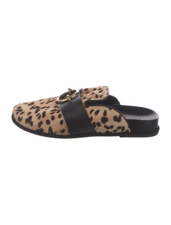 FRAME Ponyhair Animal Print Mules