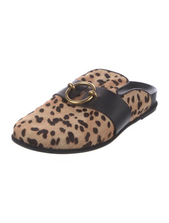 FRAME Ponyhair Animal Print Mules