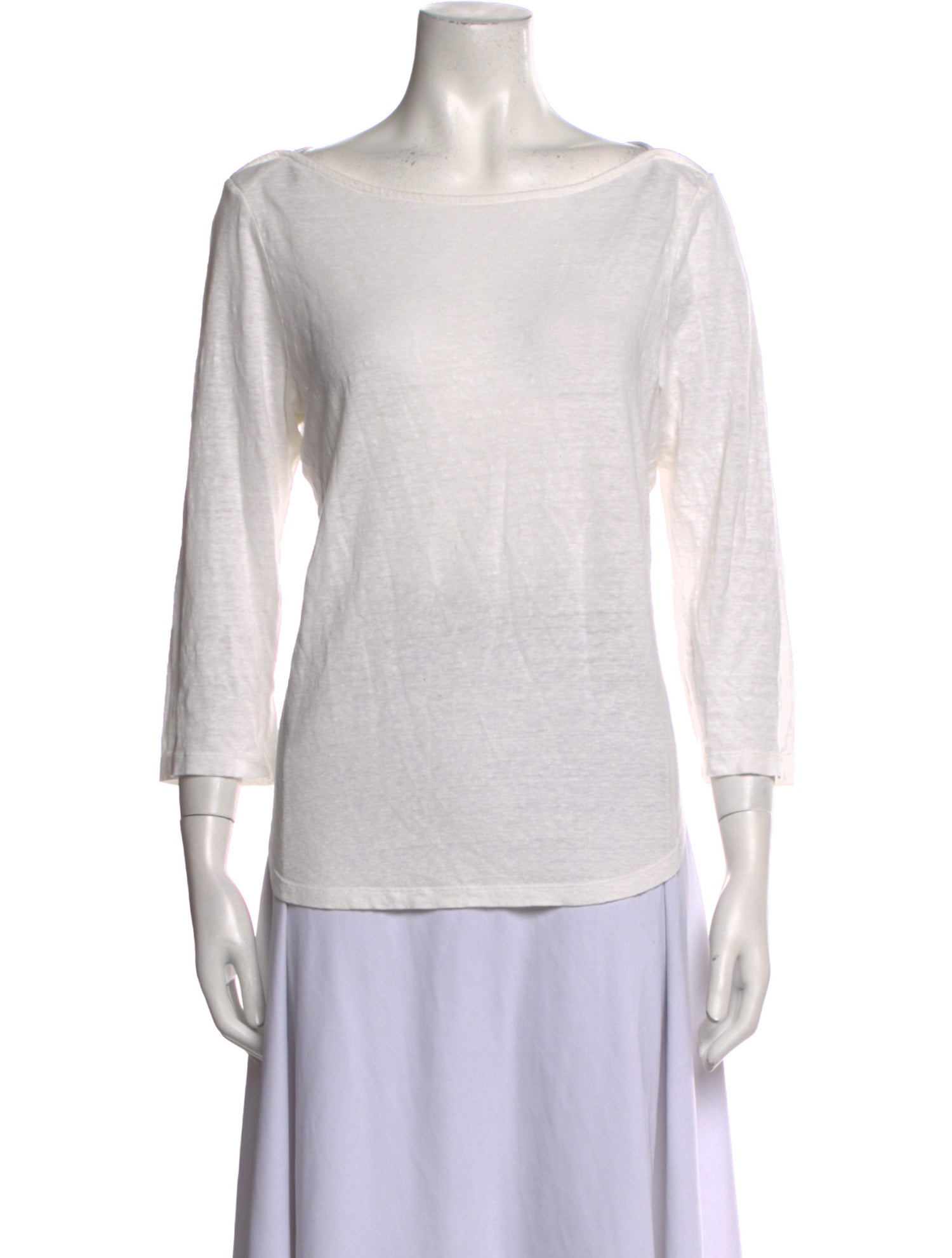 FRAME Linen Bateau Neckline T-Shirt