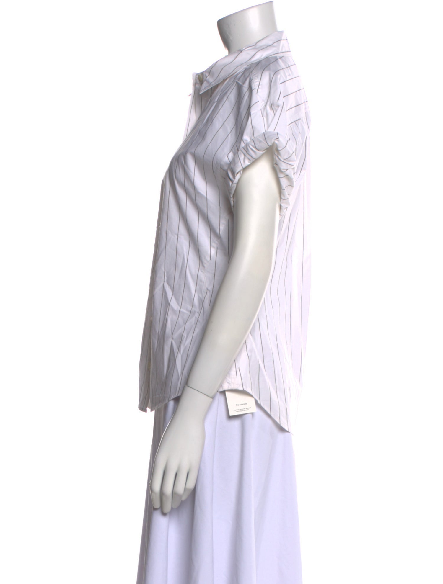 FRAME Striped Short Sleeve Button-Up Top