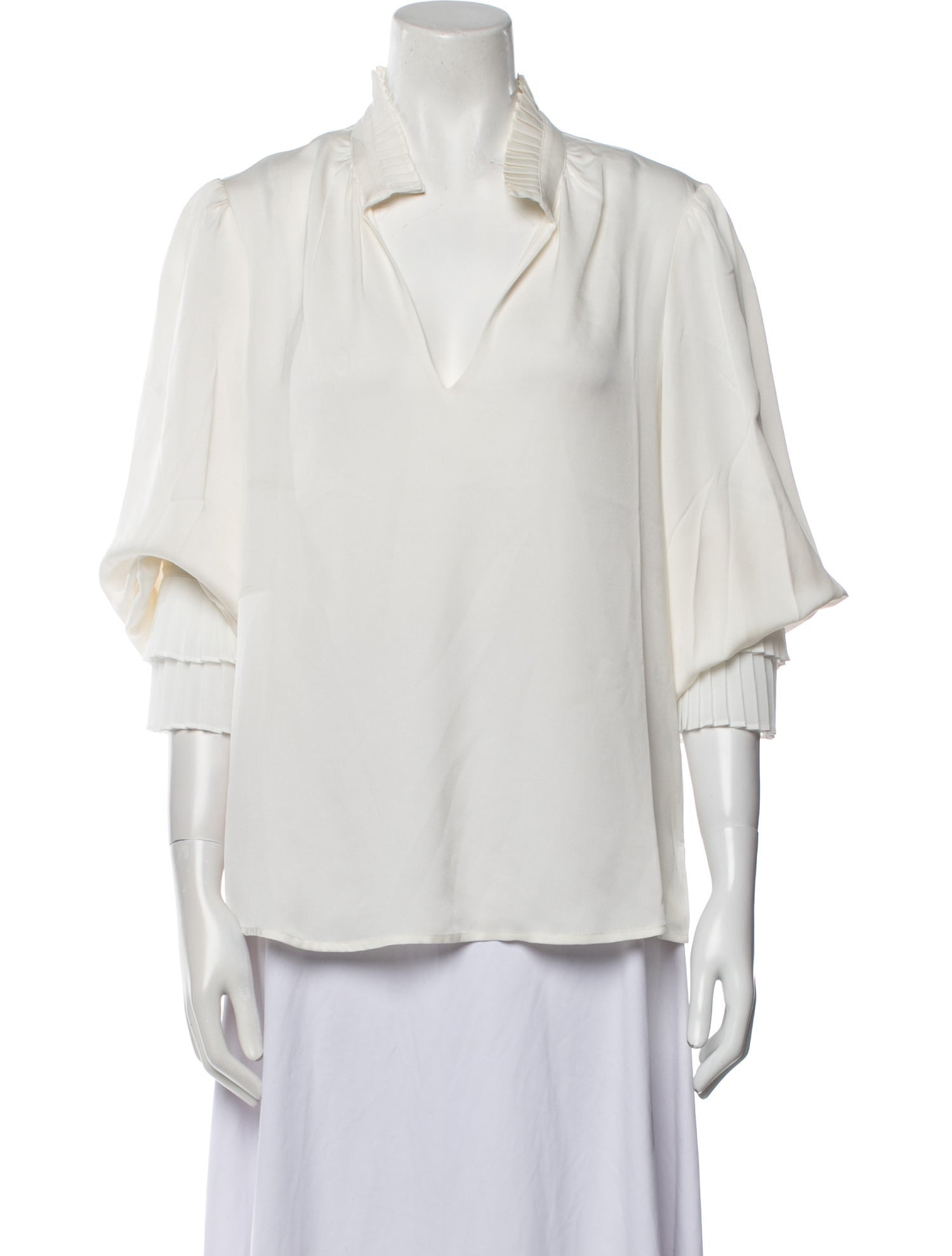 FRAME Silk V-Neck Blouse