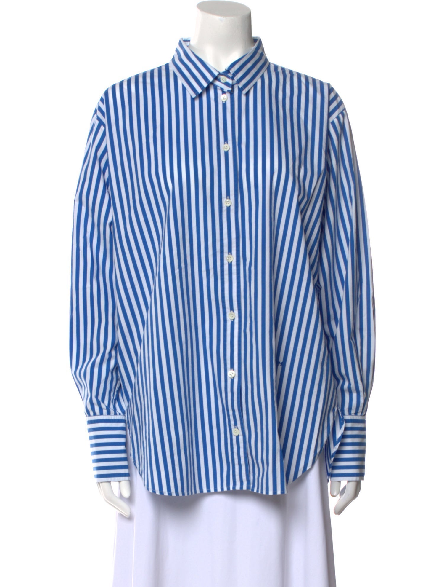 FRAME Striped Long Sleeve Button-Up Top