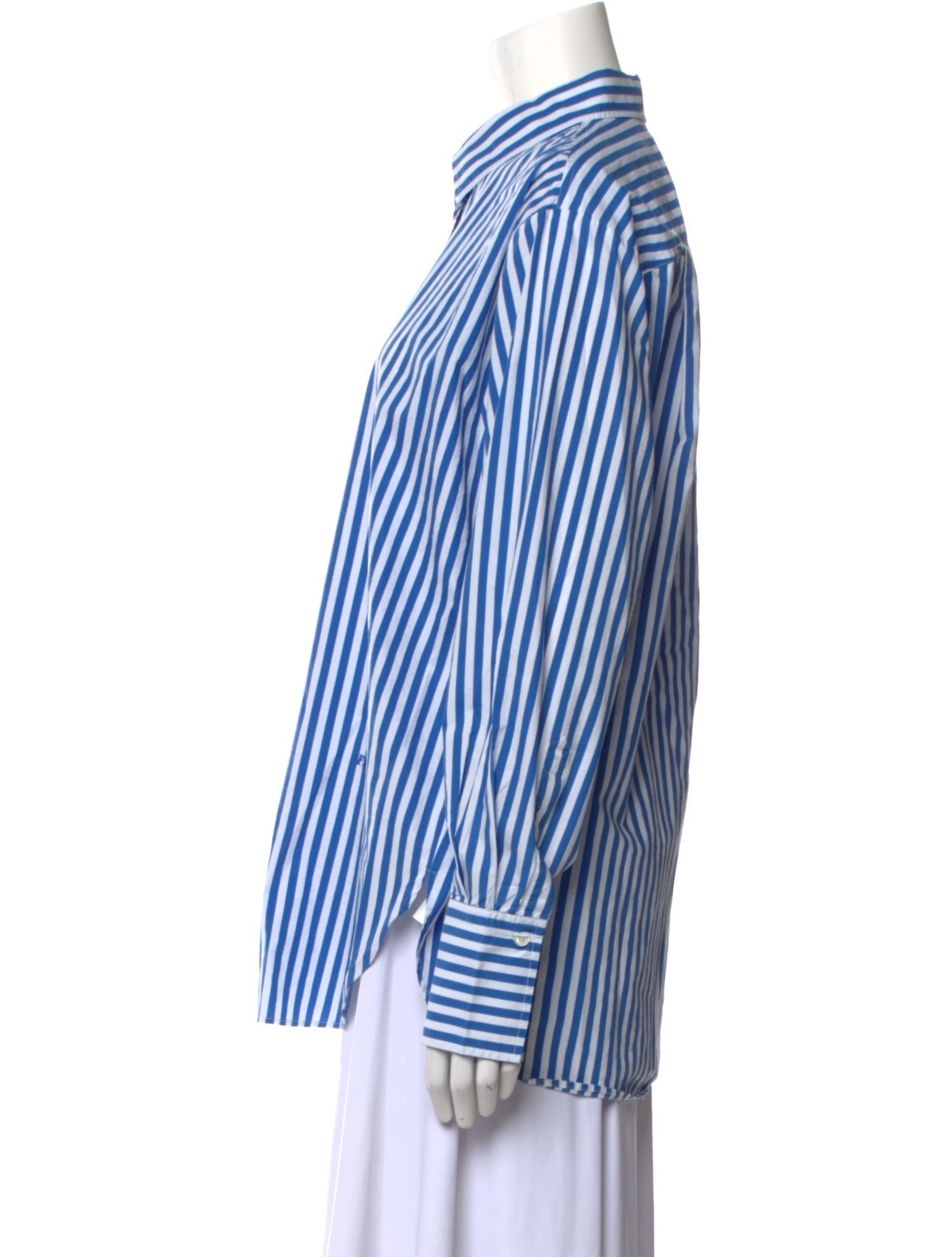 FRAME Striped Long Sleeve Button-Up Top