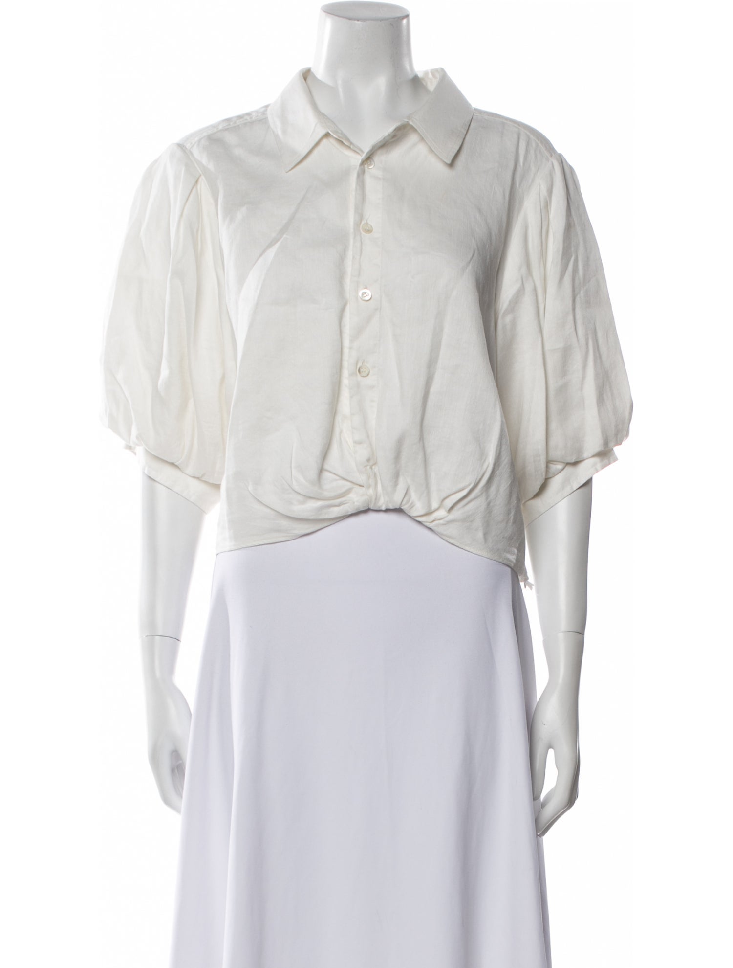 FRAME Three-Quarter Sleeve Crop Top