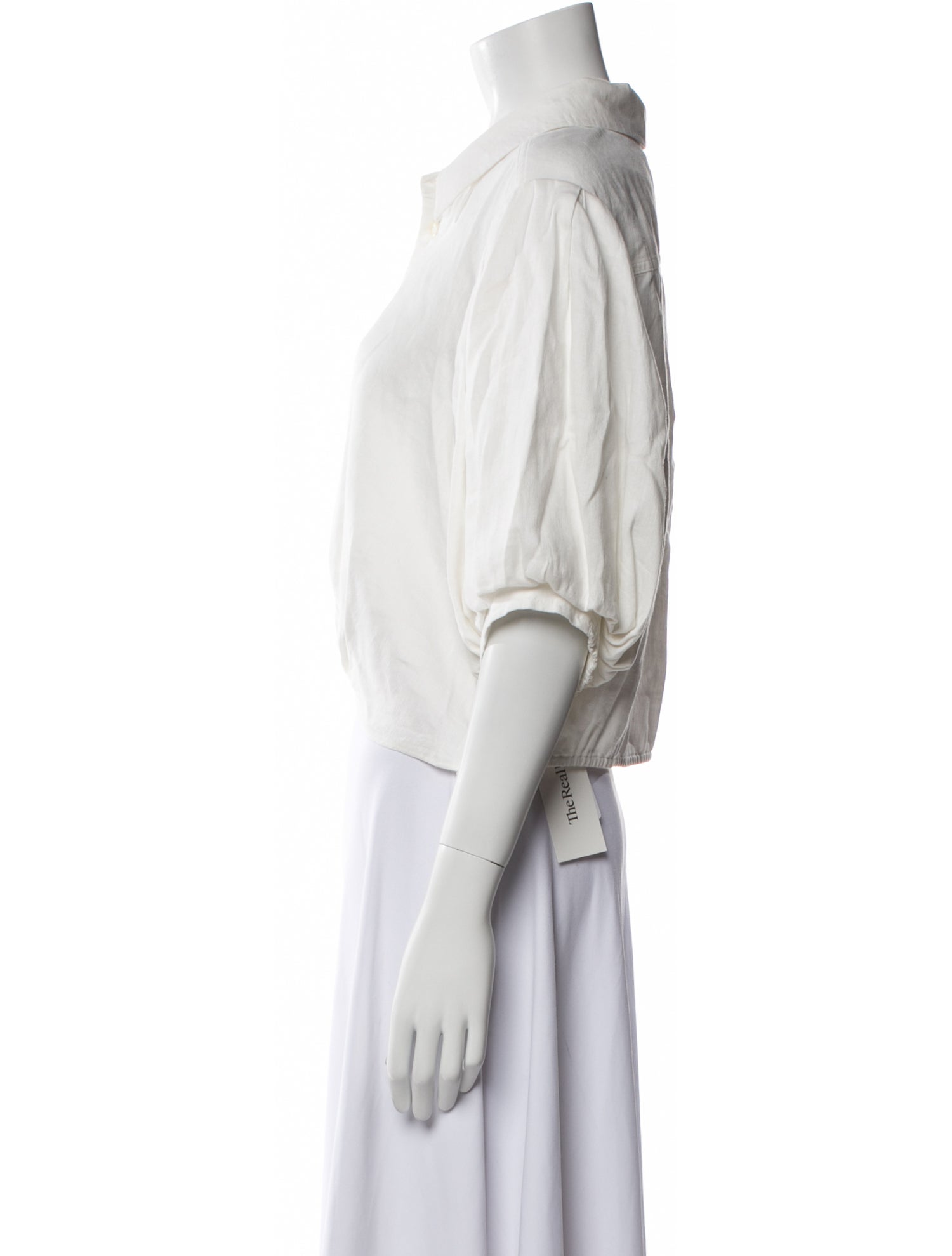 FRAME Three-Quarter Sleeve Crop Top