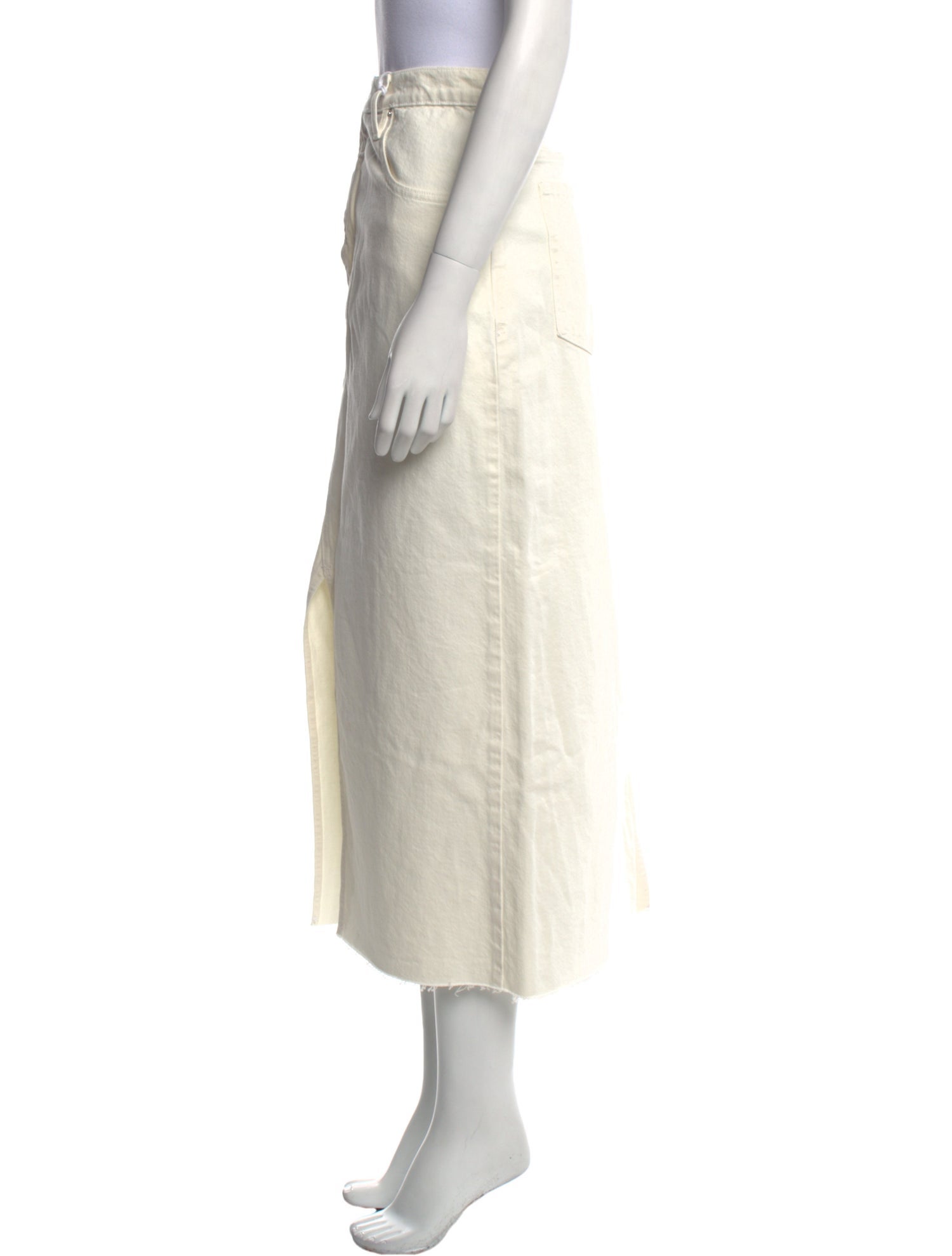 FRAME Raw-Edge Trim Midi Length Skirt w/ Tags