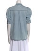 FRAME Mock Neck Short Sleeve Button-Up Top