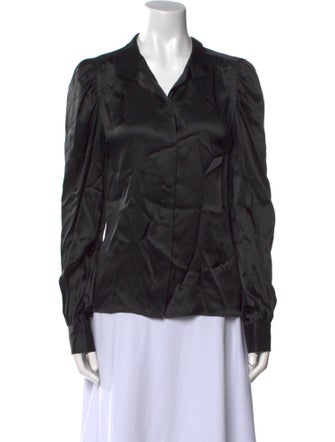 FRAME Silk Long Sleeve Button-Up Top