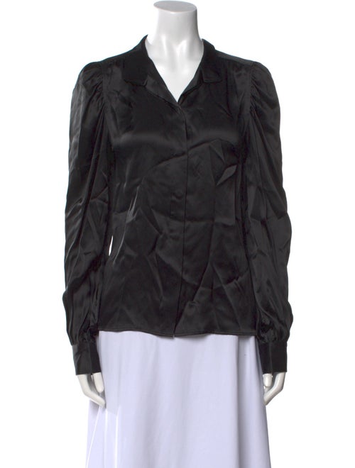 FRAME Silk Long Sleeve Button-Up Top