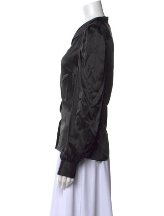 FRAME Silk Long Sleeve Button-Up Top