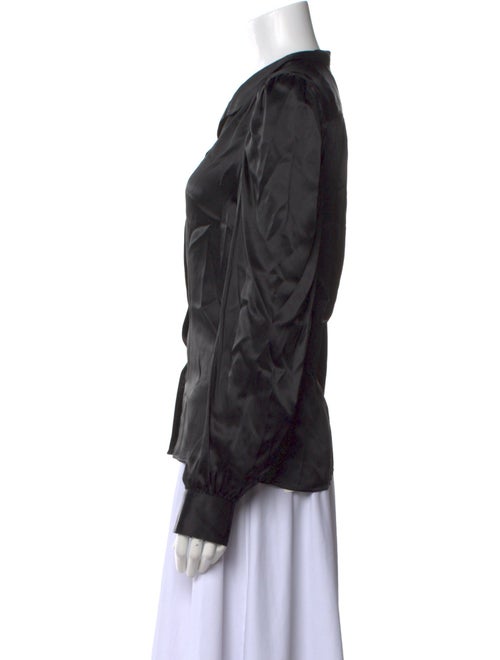 FRAME Silk Long Sleeve Button-Up Top