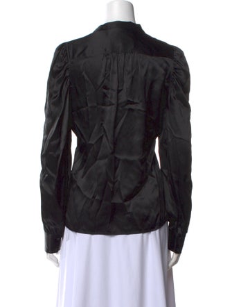 FRAME Silk Long Sleeve Button-Up Top