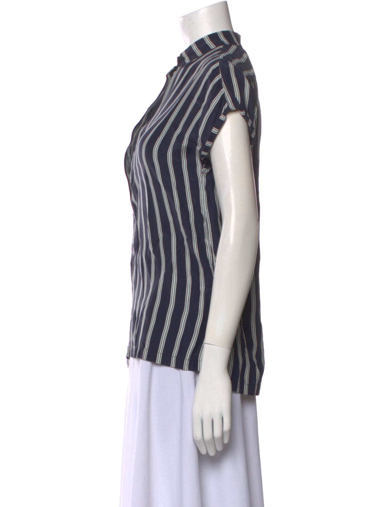 FRAME Silk Striped Top