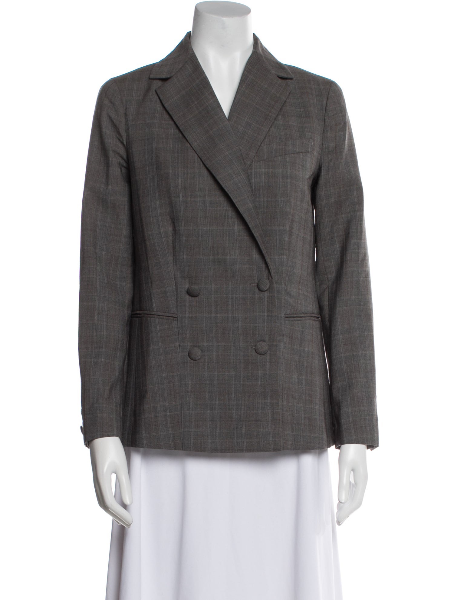 FRAME Wool Plaid Print Blazer