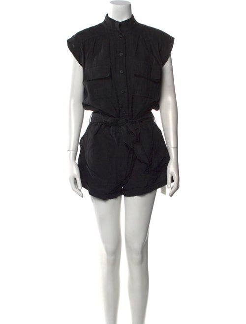 FRAME Linen Mock Neck Romper