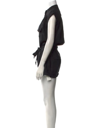 FRAME Linen Mock Neck Romper