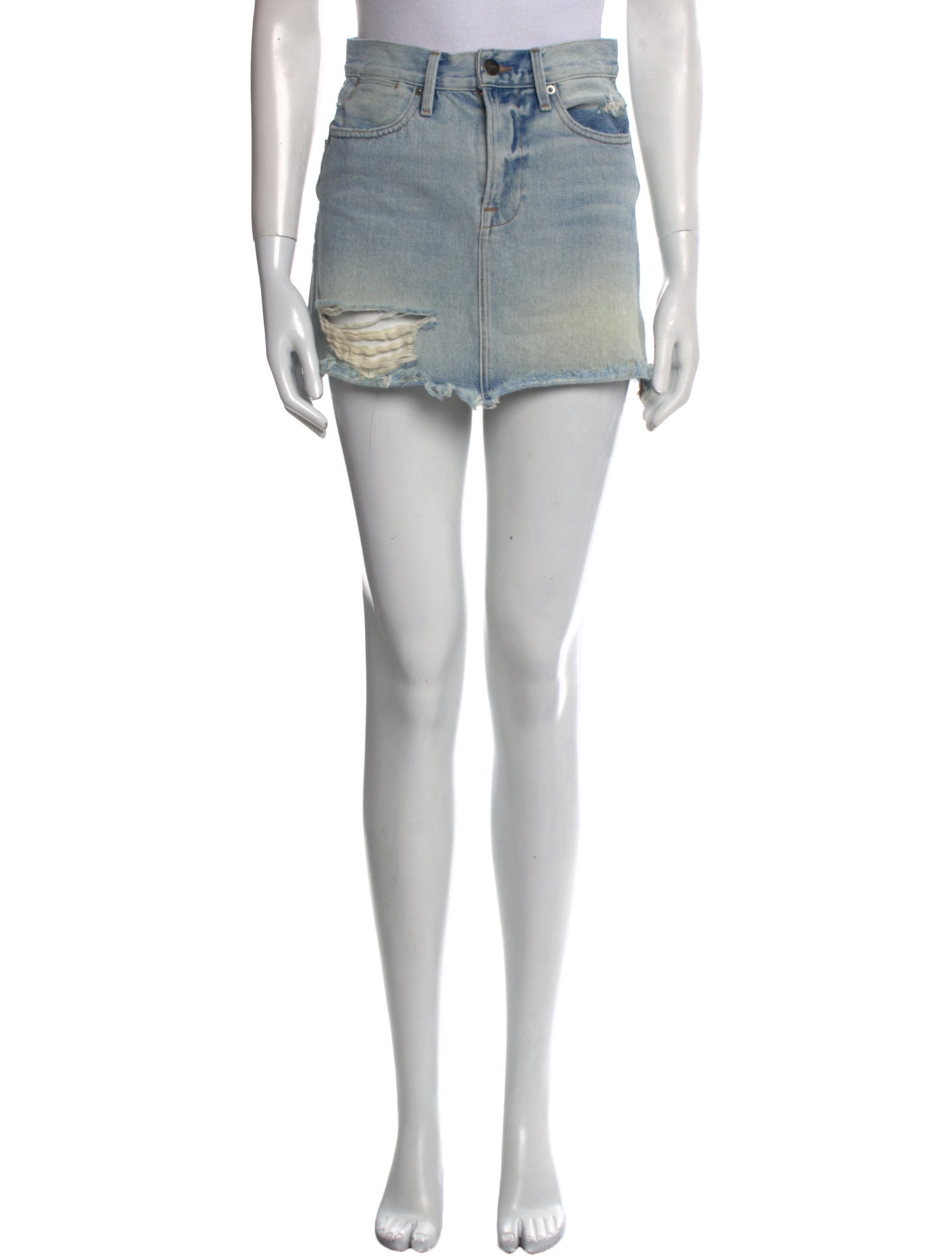 FRAME Distressed Accents Mini Skirt