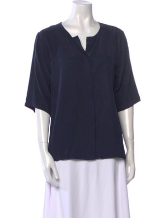 FRAME Silk V-Neck Blouse