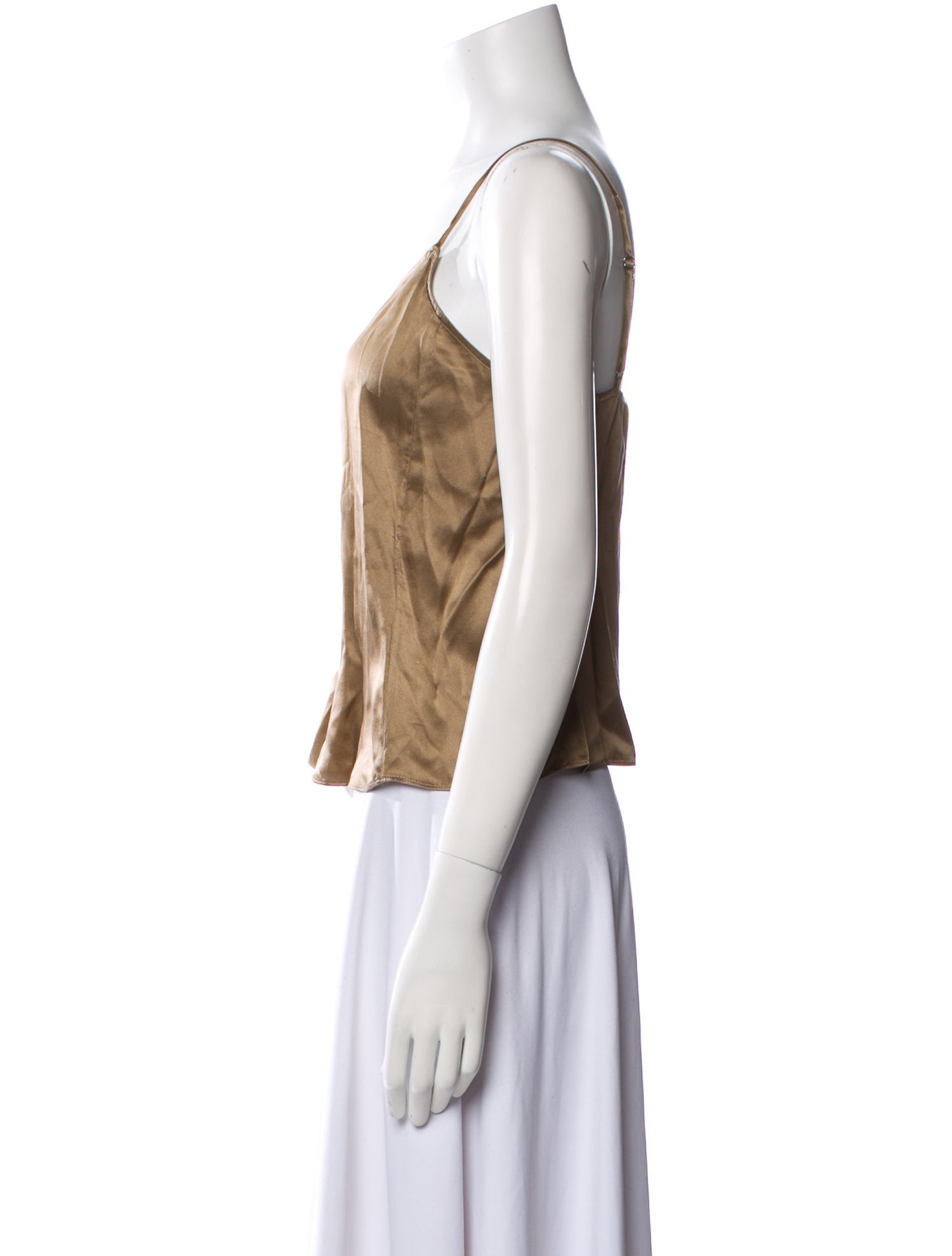 FRAME Silk V-Neck Crop Top