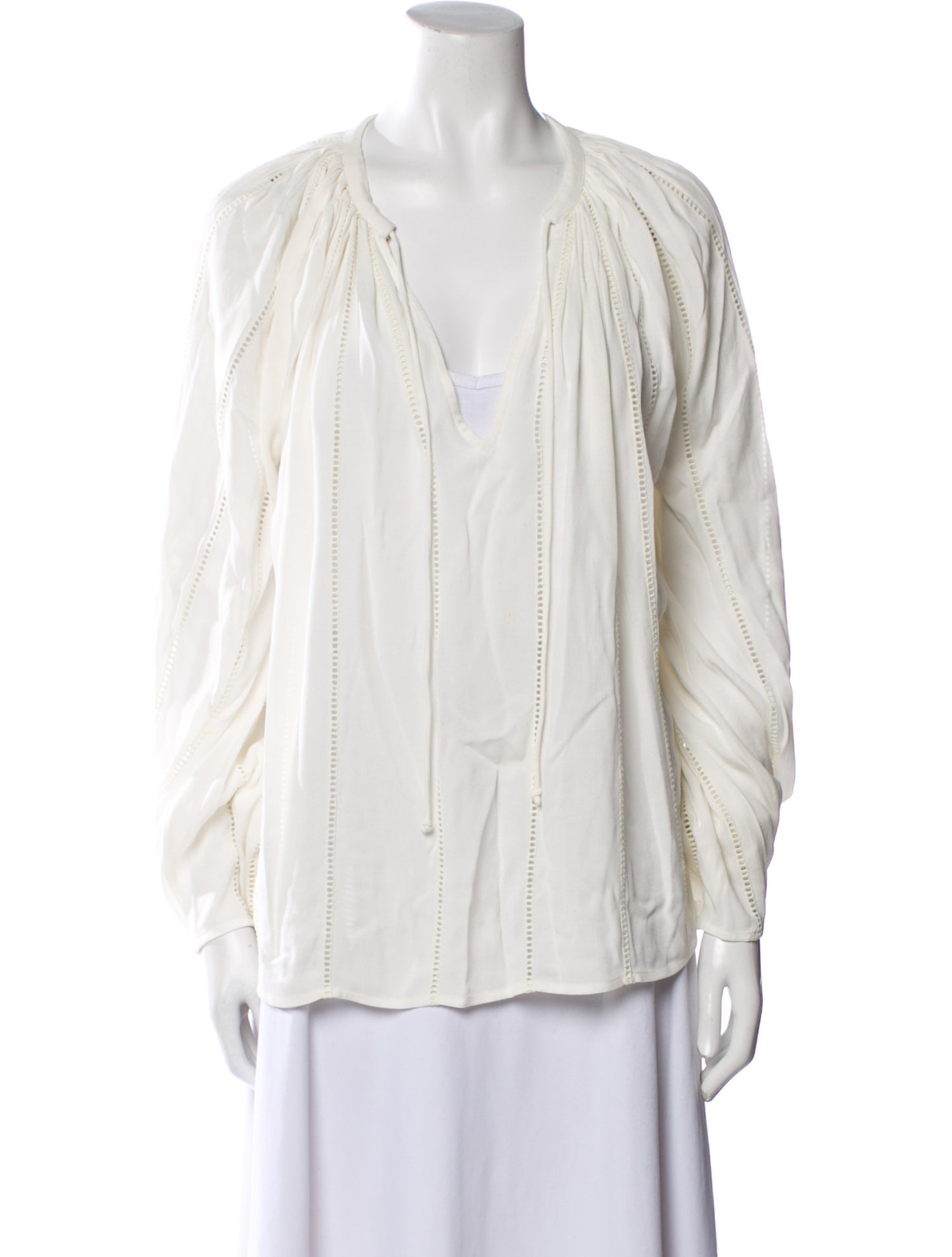 FRAME Silk V-Neck Blouse