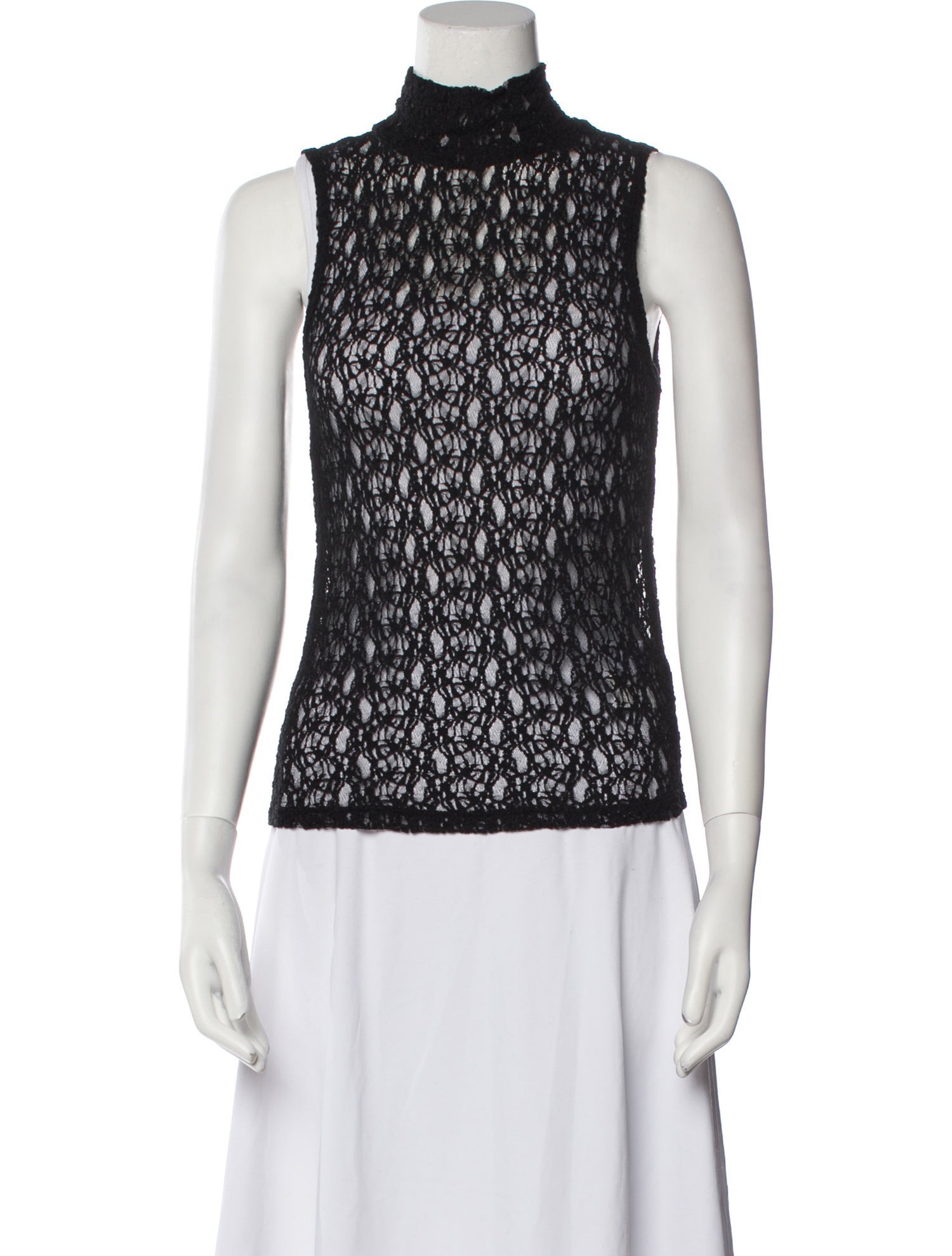 FRAME Lace Pattern Mock Neck Top w/ Tags