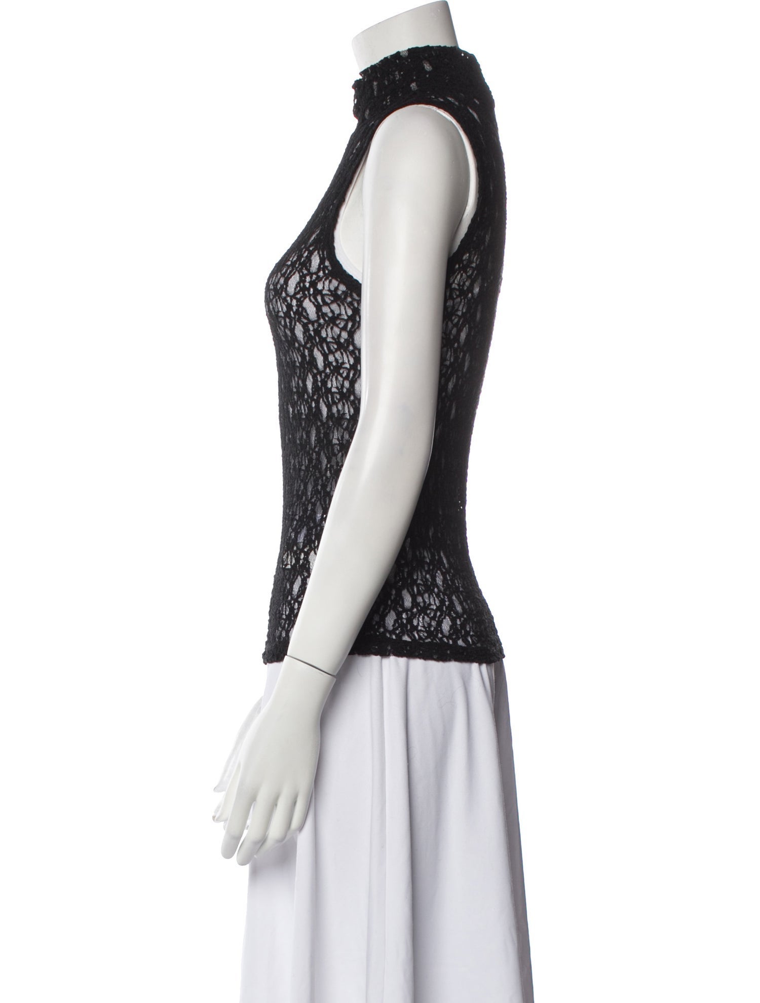 FRAME Lace Pattern Mock Neck Top w/ Tags