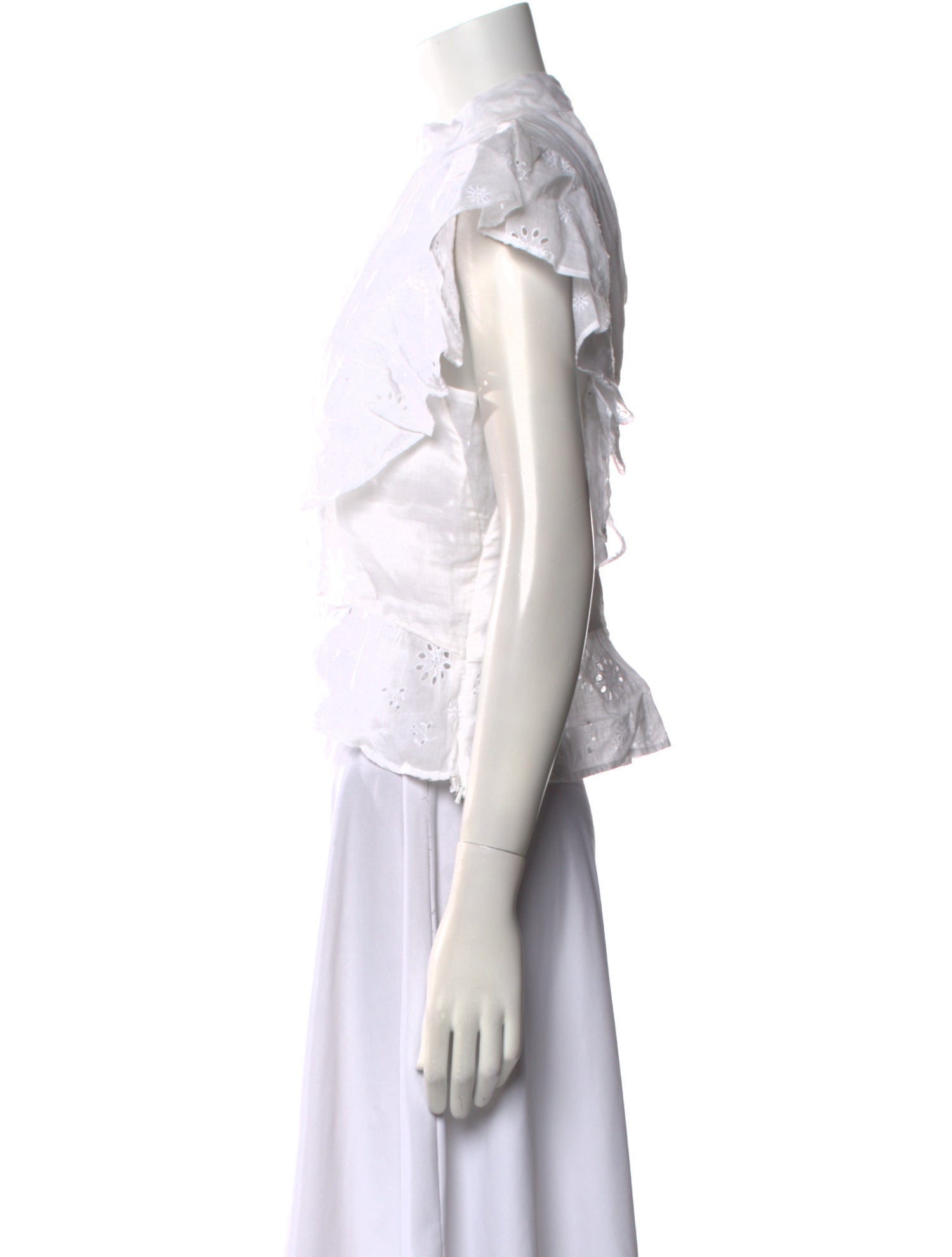 FRAME Linen Mock Neck Crop Top