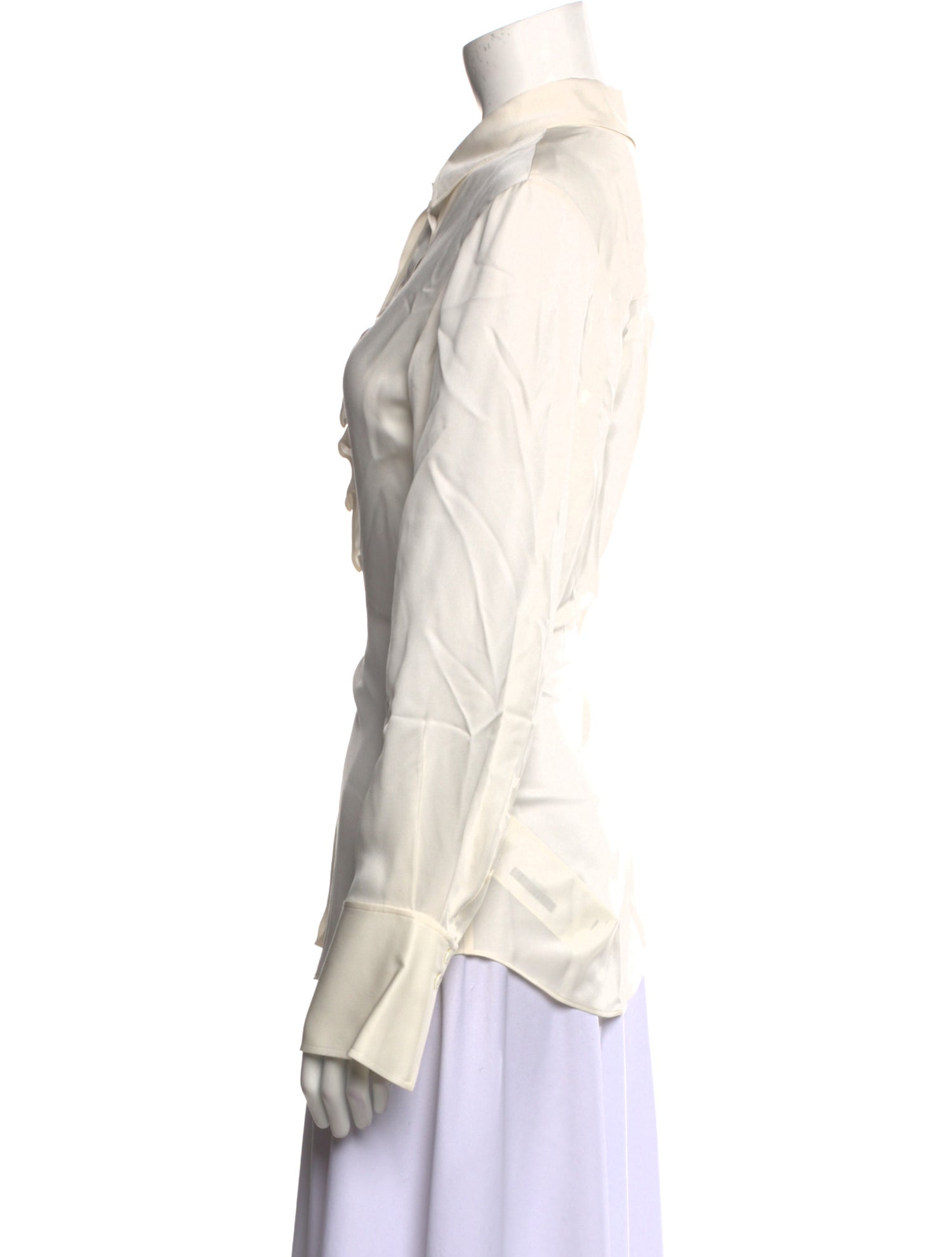 FRAME Silk Long Sleeve Button-Up Top