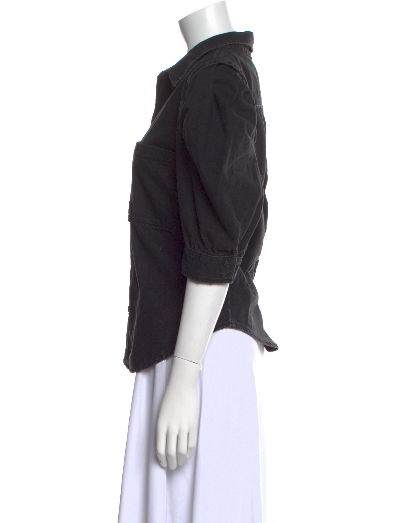 FRAME Three-Quarter Sleeve Button-Up Top