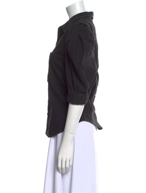 FRAME Three-Quarter Sleeve Button-Up Top