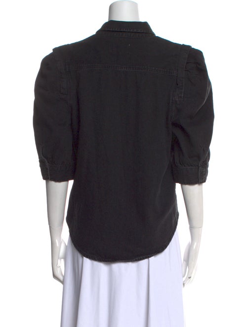 FRAME Three-Quarter Sleeve Button-Up Top