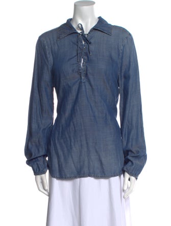 FRAME Long Sleeve Button-Up Top