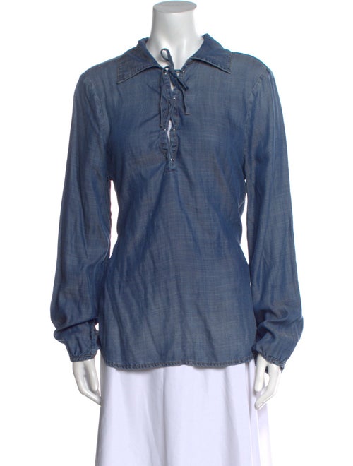 FRAME Long Sleeve Button-Up Top