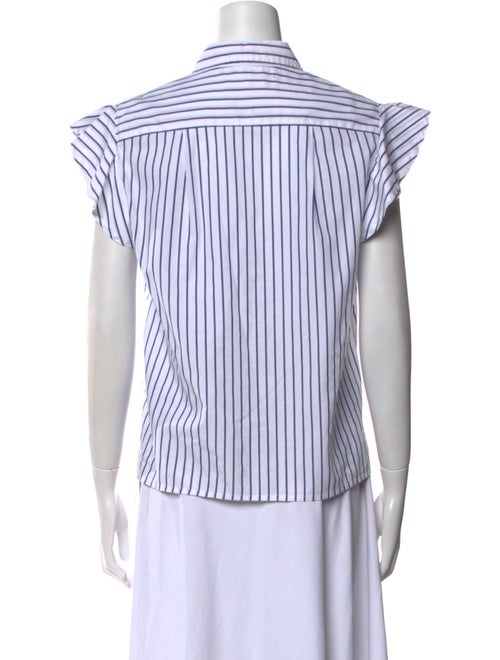 FRAME Striped Short Sleeve Button-Up Top
