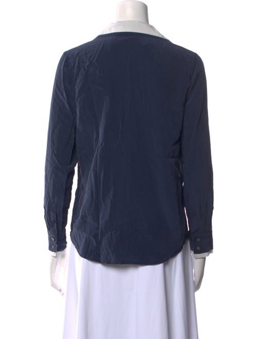 FRAME Silk Long Sleeve Button-Up Top