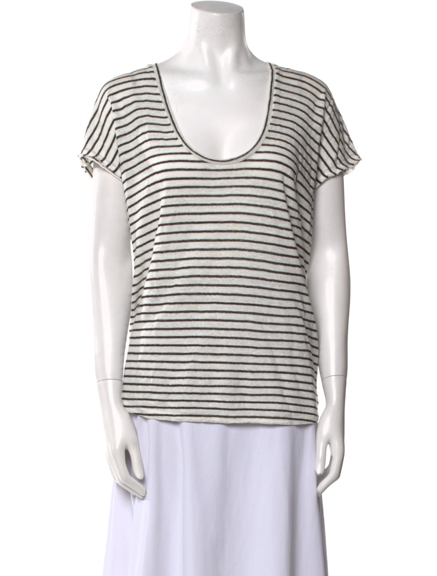 FRAME Striped Scoop Neck Sweater