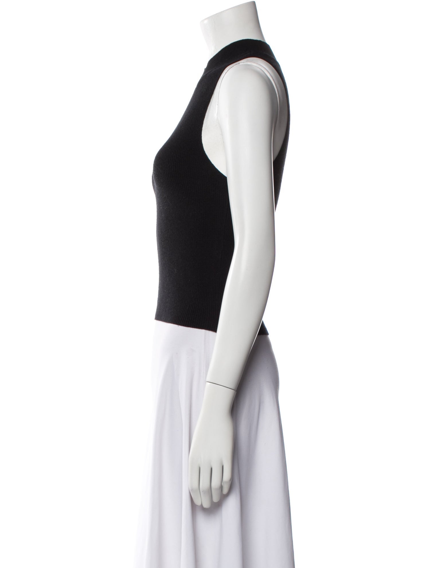 FRAME Silk Crew Neck Crop Top