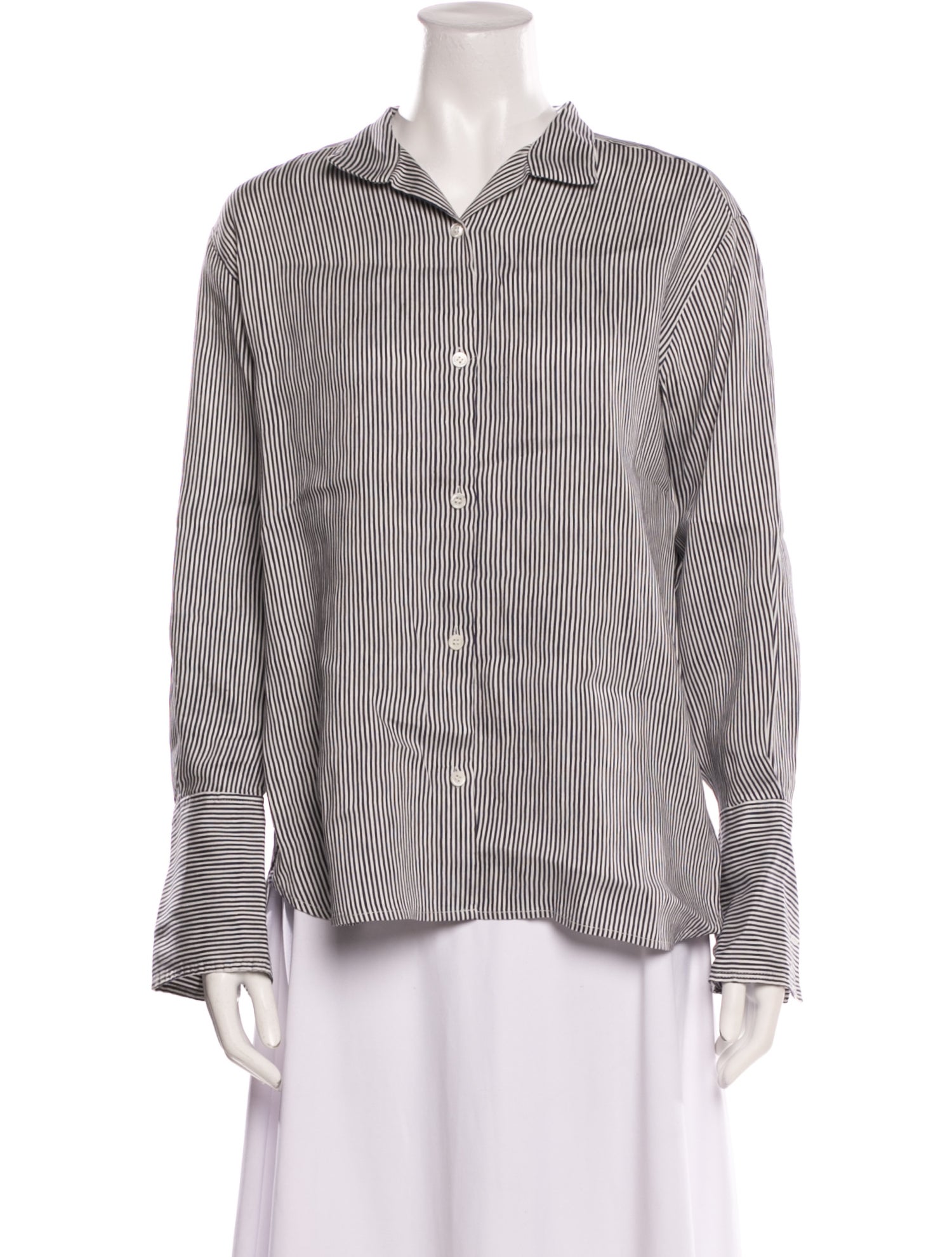 FRAME Linen Striped Button-Up Top