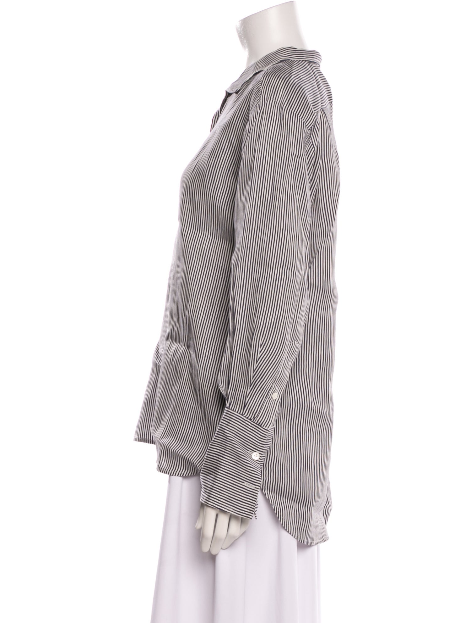 FRAME Linen Striped Button-Up Top