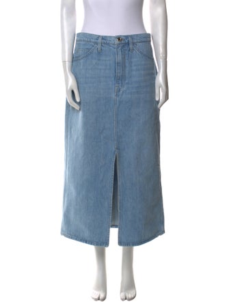 FRAME Raw-Edge Trim Midi Length Skirt