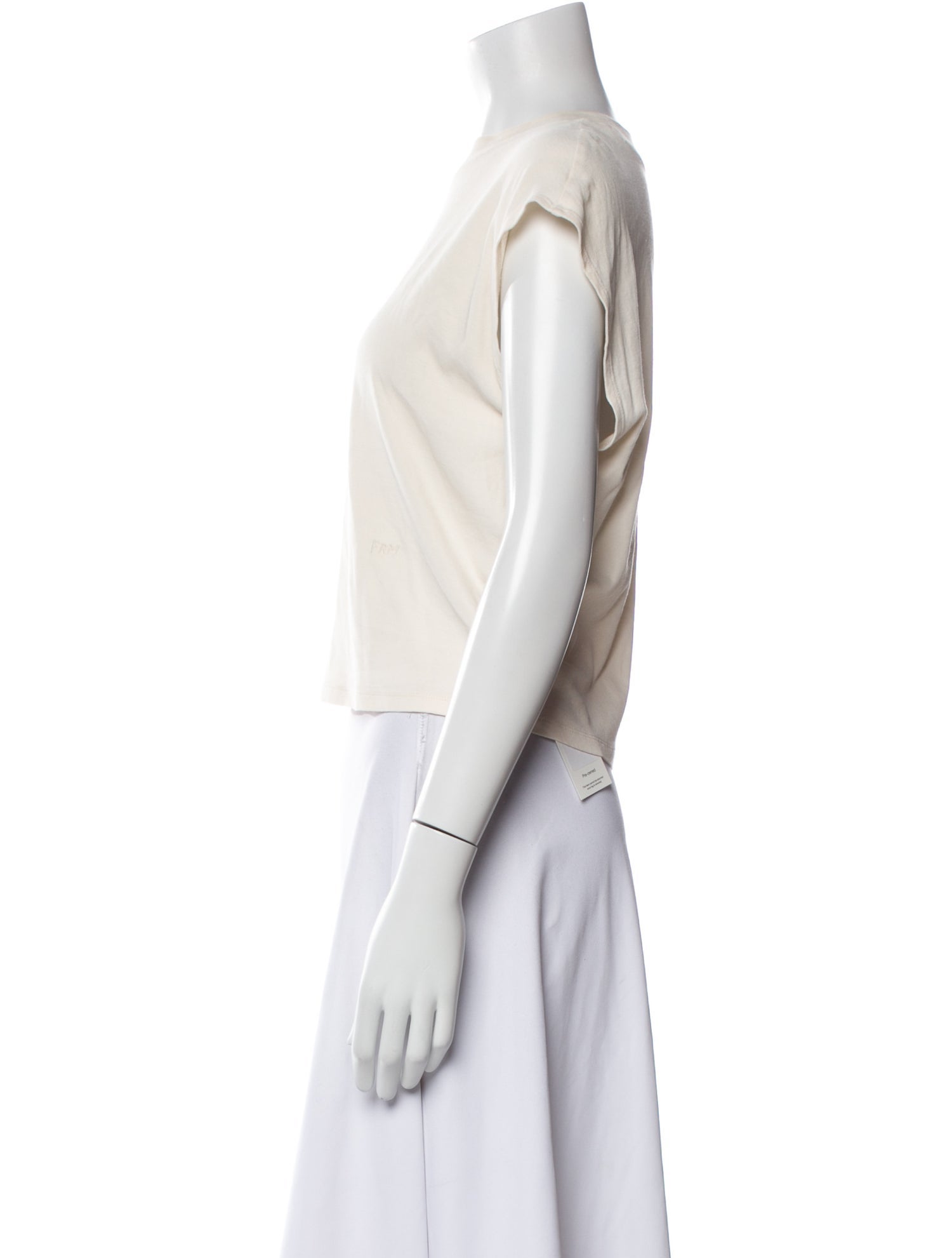 FRAME Bateau Neckline Short Sleeve Crop Top