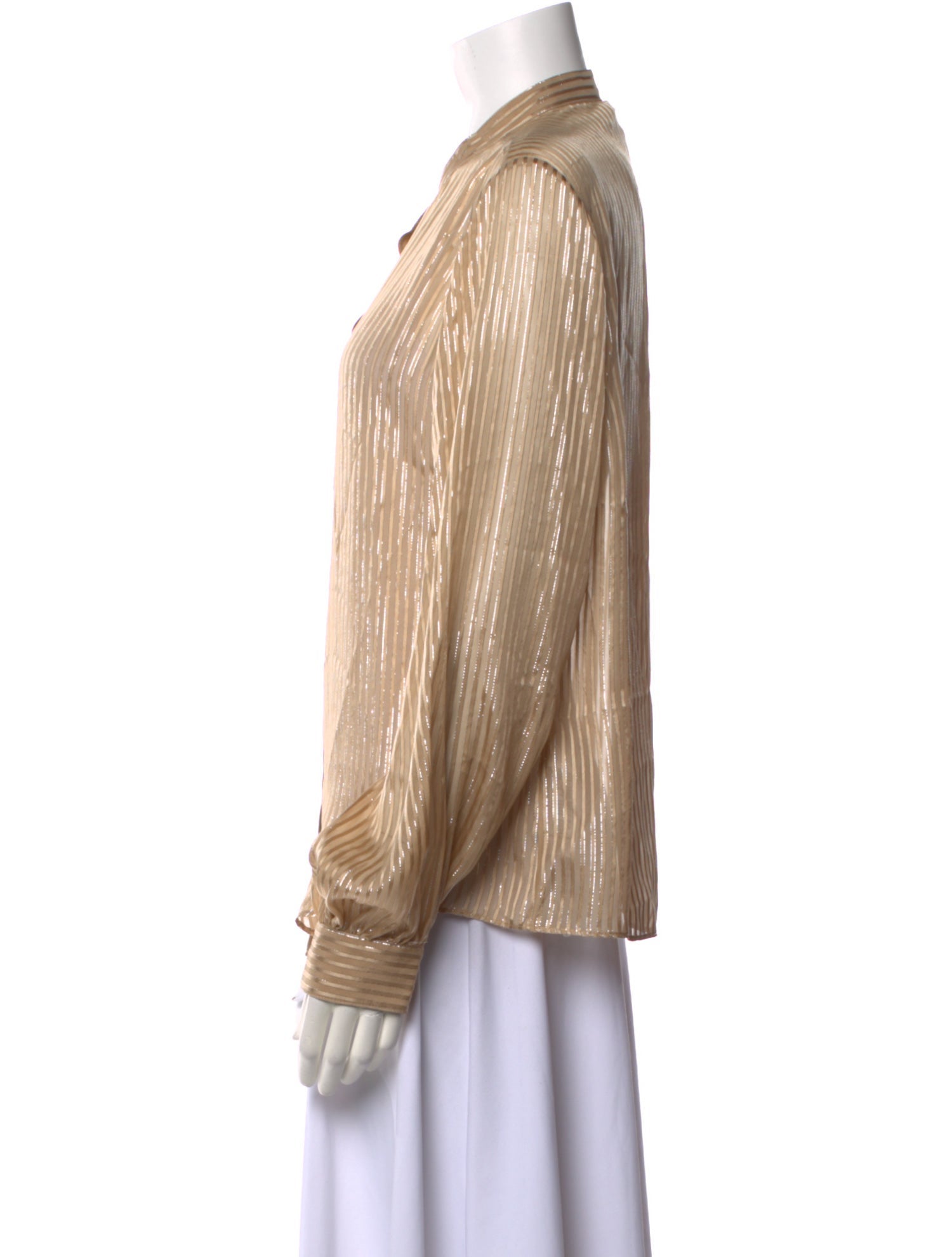 FRAME Silk Striped Button-Up Top w/ Tags