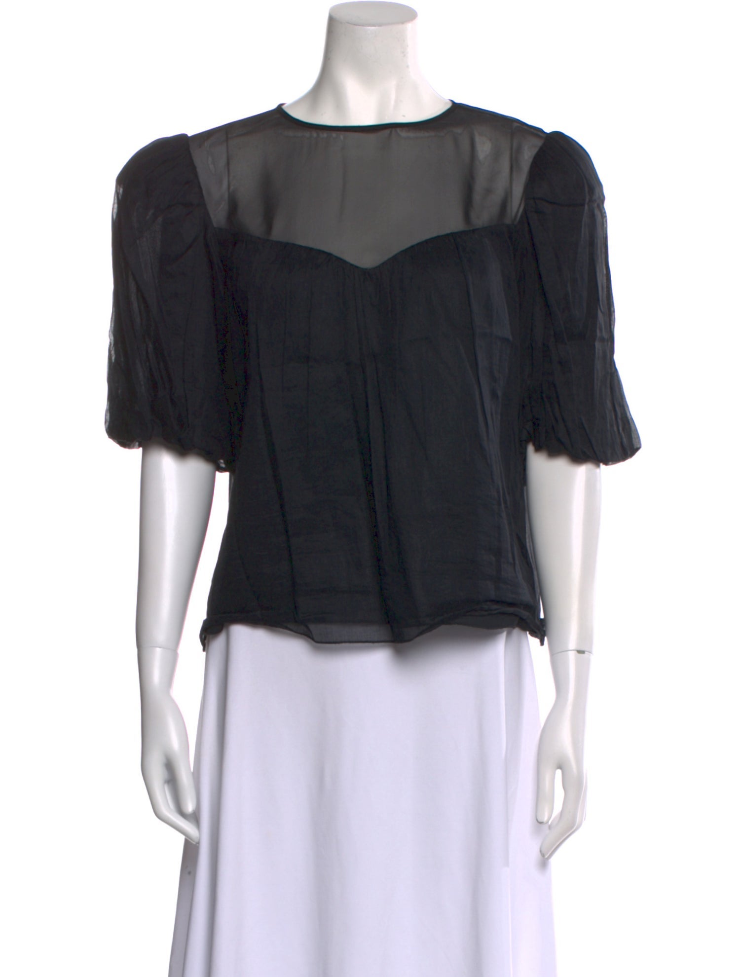 FRAME Crew Neck Three-Quarter Sleeve Blouse