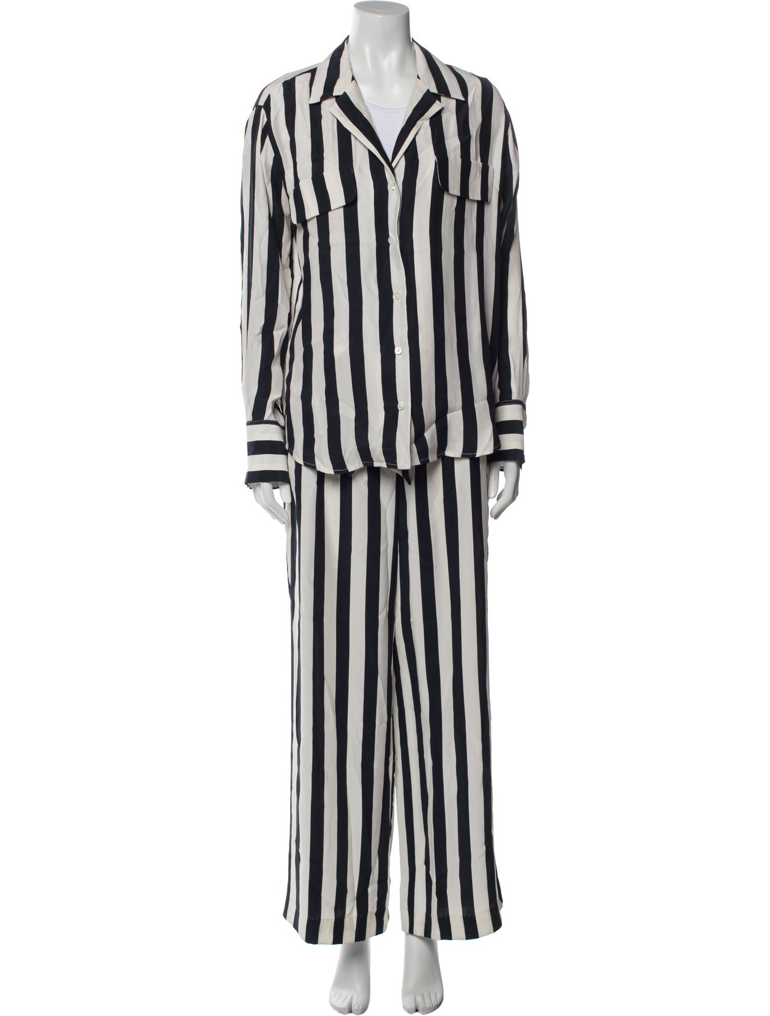 FRAME Silk Striped Pant Set