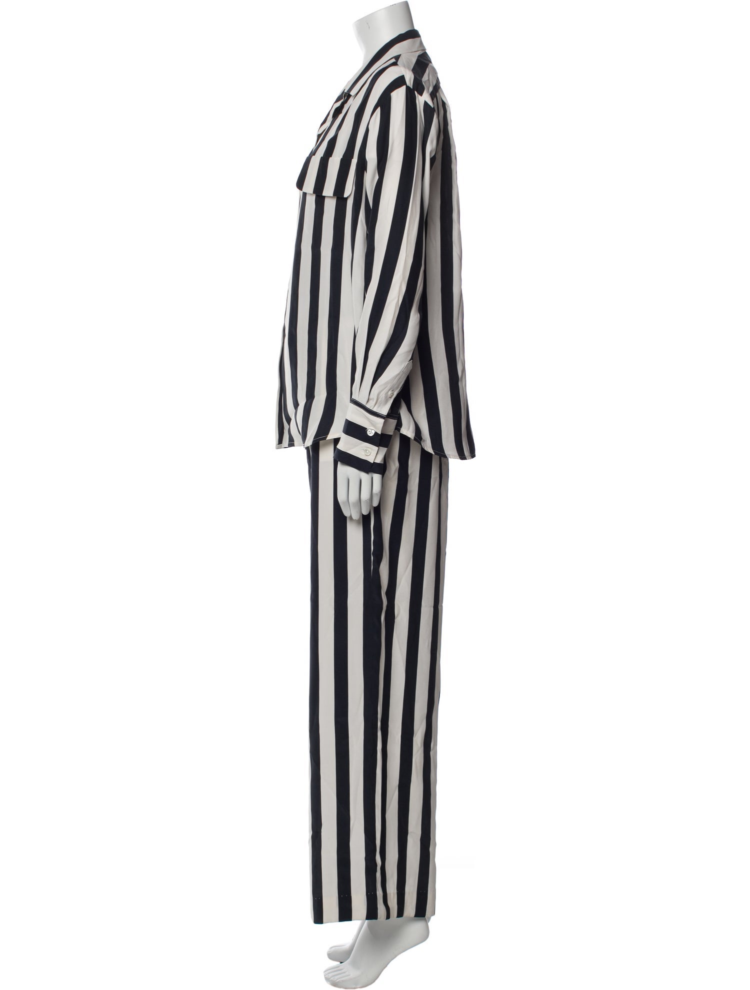 FRAME Silk Striped Pant Set