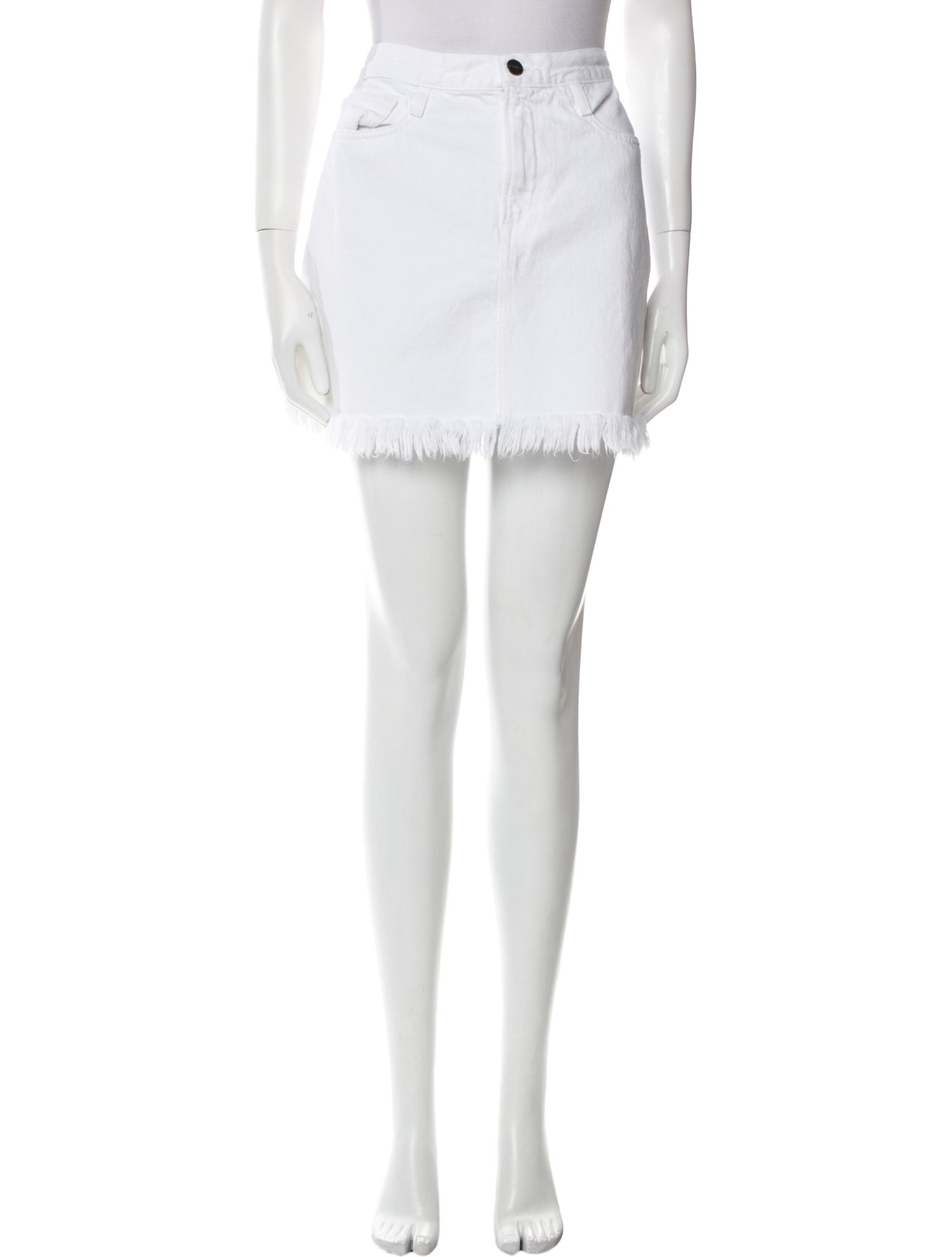 FRAME Raw-Edge Trim Mini Skirt