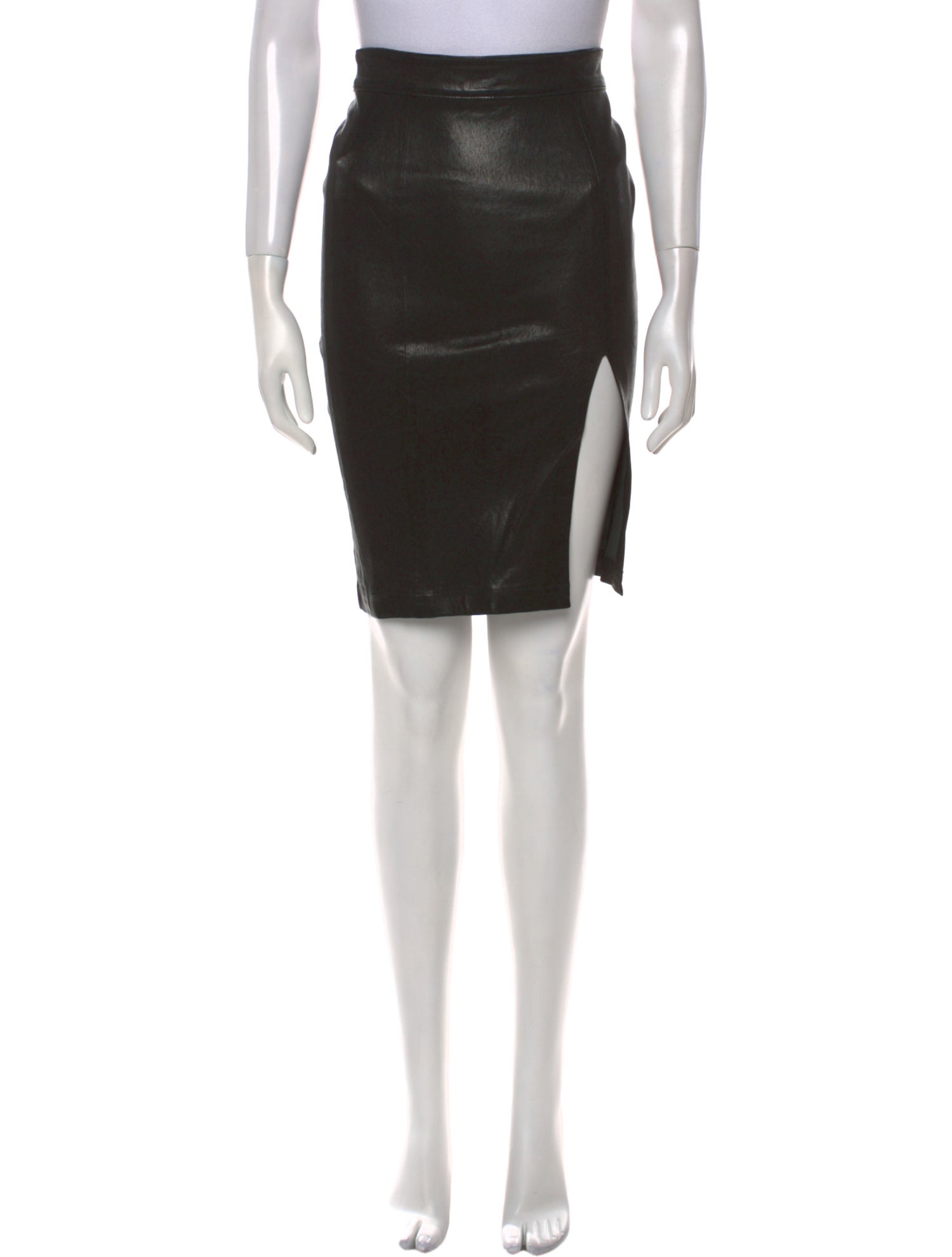 FRAME Leather Knee-Length Skirt