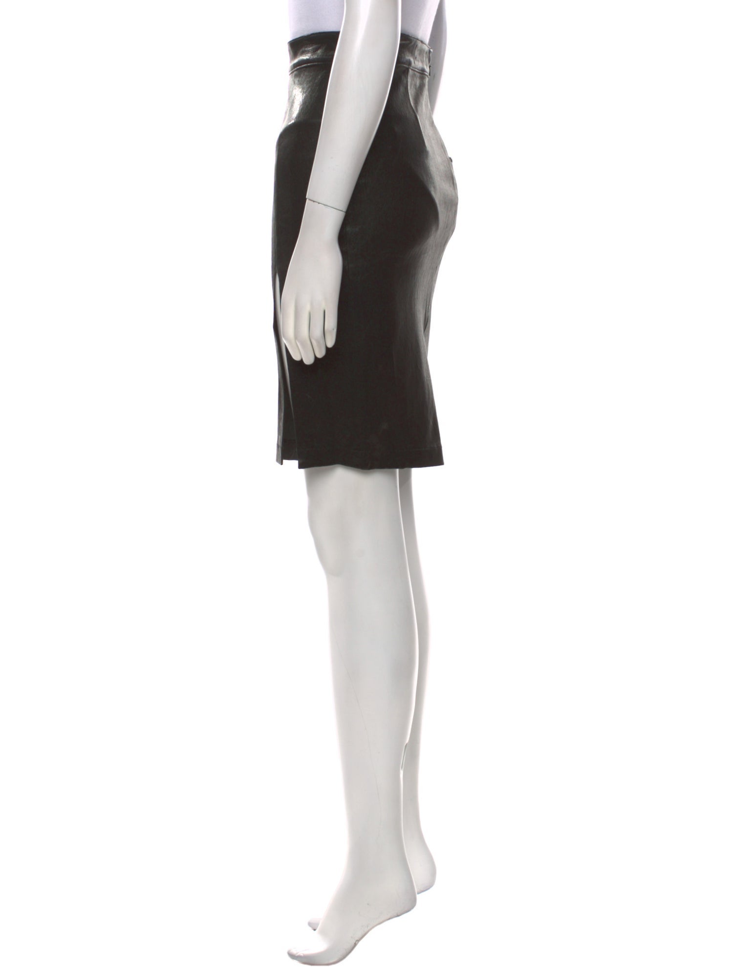 FRAME Leather Knee-Length Skirt