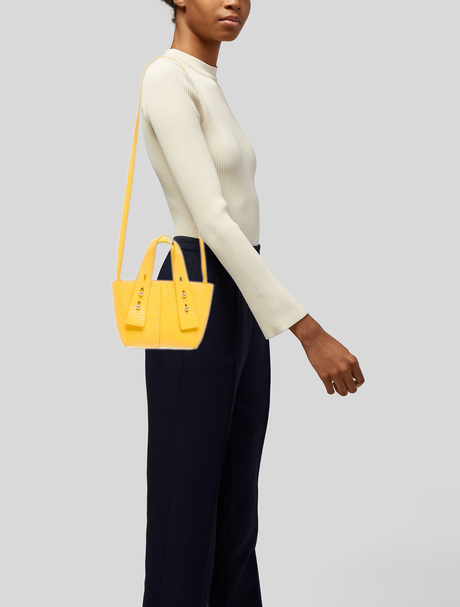 FRAME Patent Leather Shoulder Bag