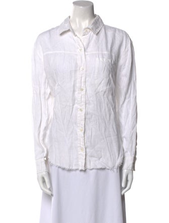 FRAME Linen Long Sleeve Button-Up Top